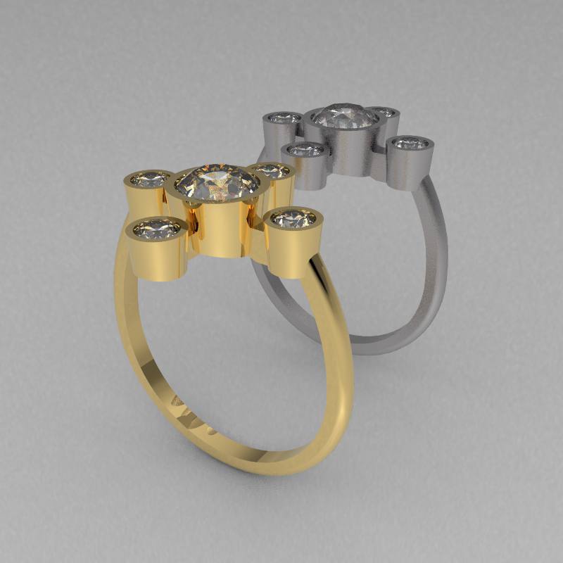 Кольцо с бриллиантами - вид 2